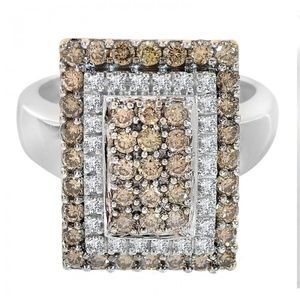 1.50 Carat Fancy Cognac & White Diamond Ring 14K